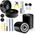 Pallet Jack/Truck FULL SET BLACK with Back Axle, Steering Wheels 7"x 2" Pair, Front Load Roller 3" x 3.75" Pair with