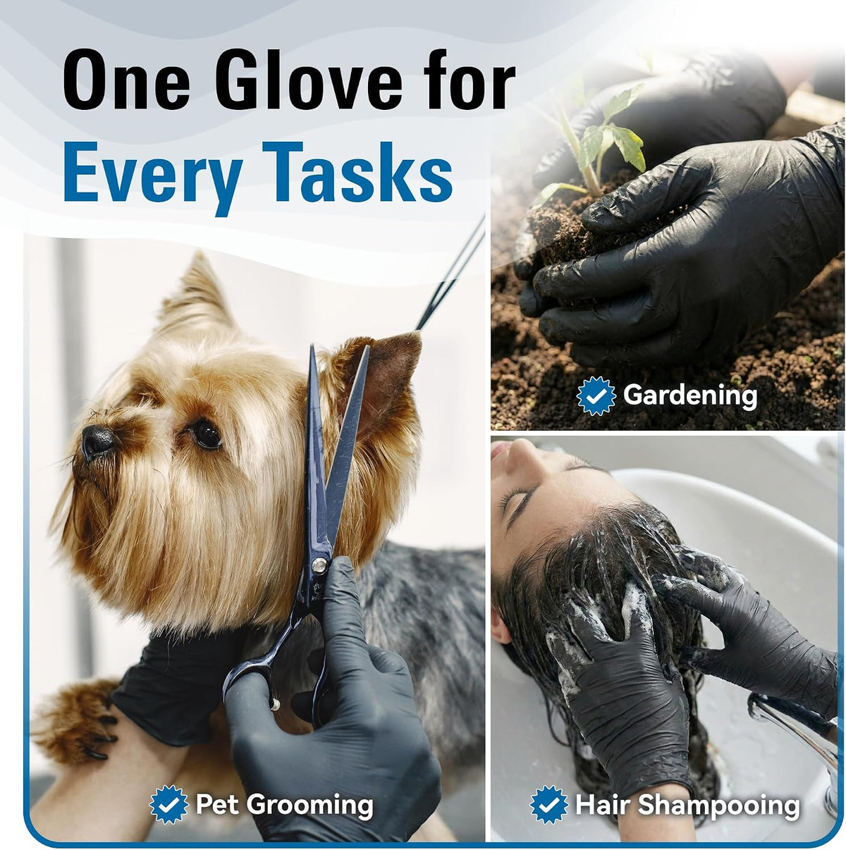 Nitrile Gloves Disposable Latex Free 4 Mil, Black