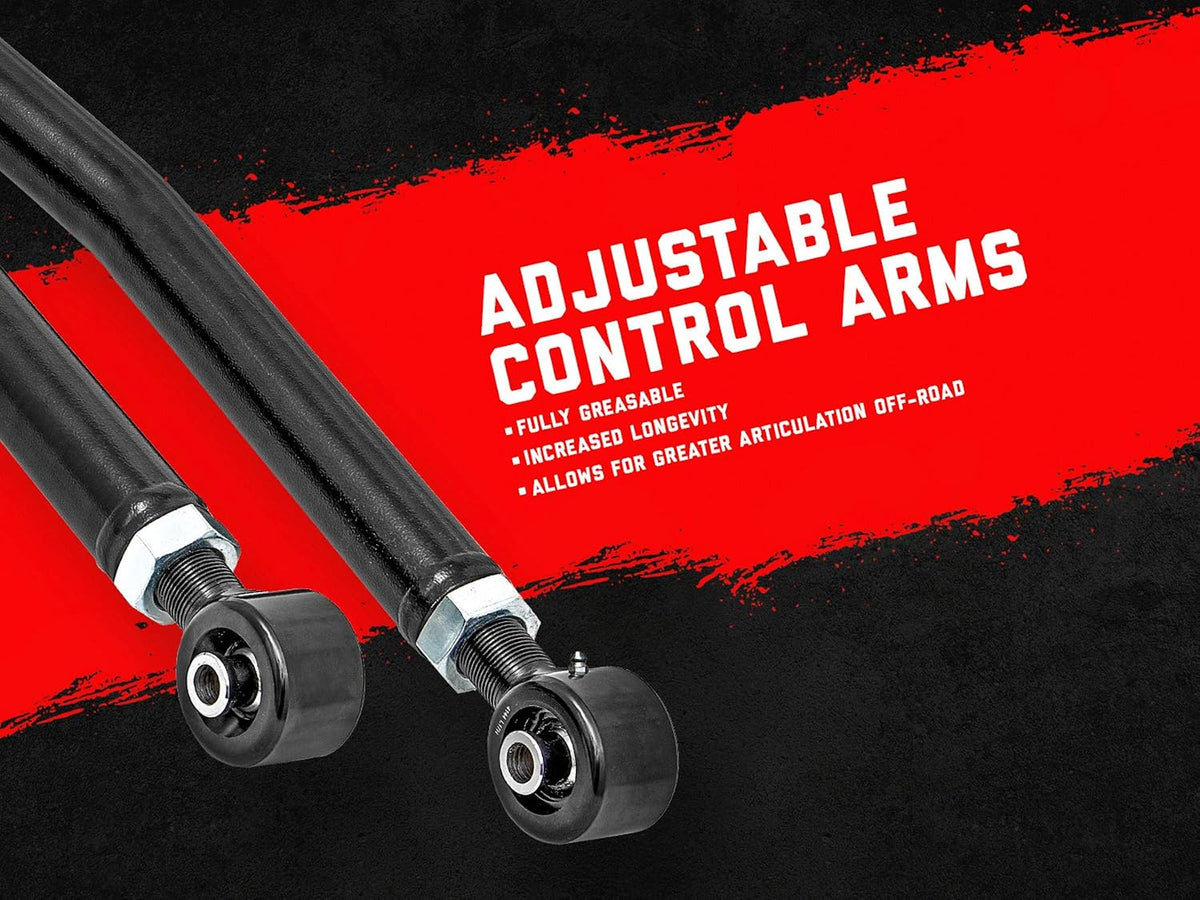 Rough Country Front Upper X-Flex Control Arms for 07-18 Jeep Wrangler JK - 11350