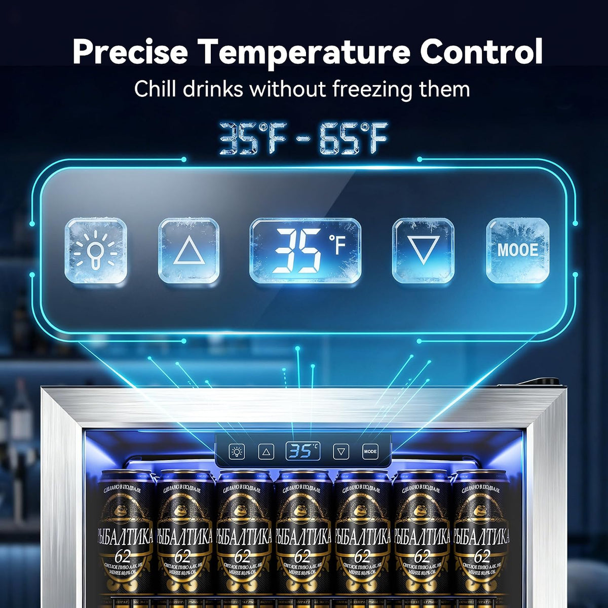 130 Can Beverage Refrigerator, 3.2 Cu.Ft Mini Fridge Beverage Cooler