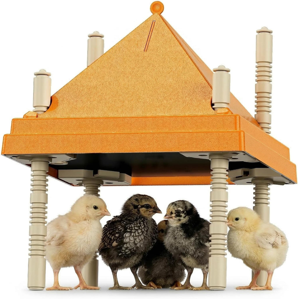 Chick Brooder Heating Plate with Anti-Roosting Cone Cover, 10" x 10" Brooder Heater for 10-12 Chicks, Adjustable