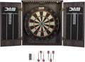 Paris Bristle Dartboard Cabinet Sets - Includes LED Lighting or Electronic Scoring Option, Rustic Grey (D4400W)