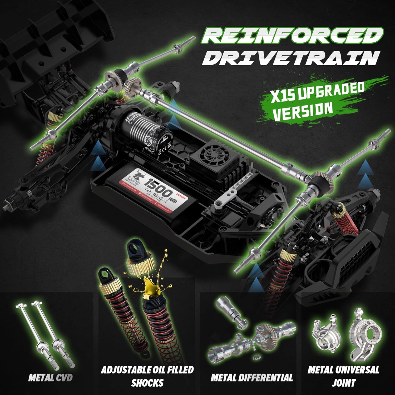 1/10 Brushless RC Cars for Adults & Boys 60+ KPH, Fast RC Truck | 4x4 Off-Road All-Terrain Big Remote Control Car