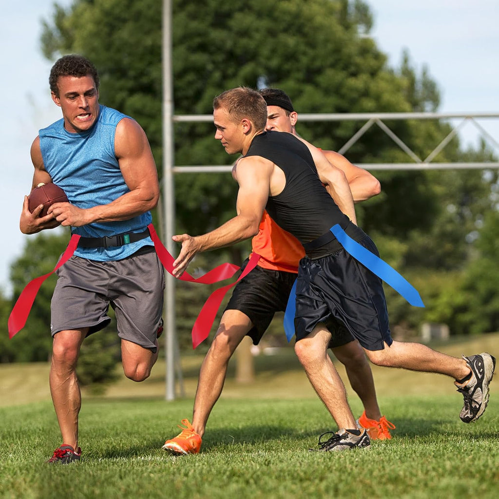 Flag Football Belts, Adjustable Sets for 2 to 20 Youth and Adult Players | Available in 2, 4, 10, 14 or 20-Piece