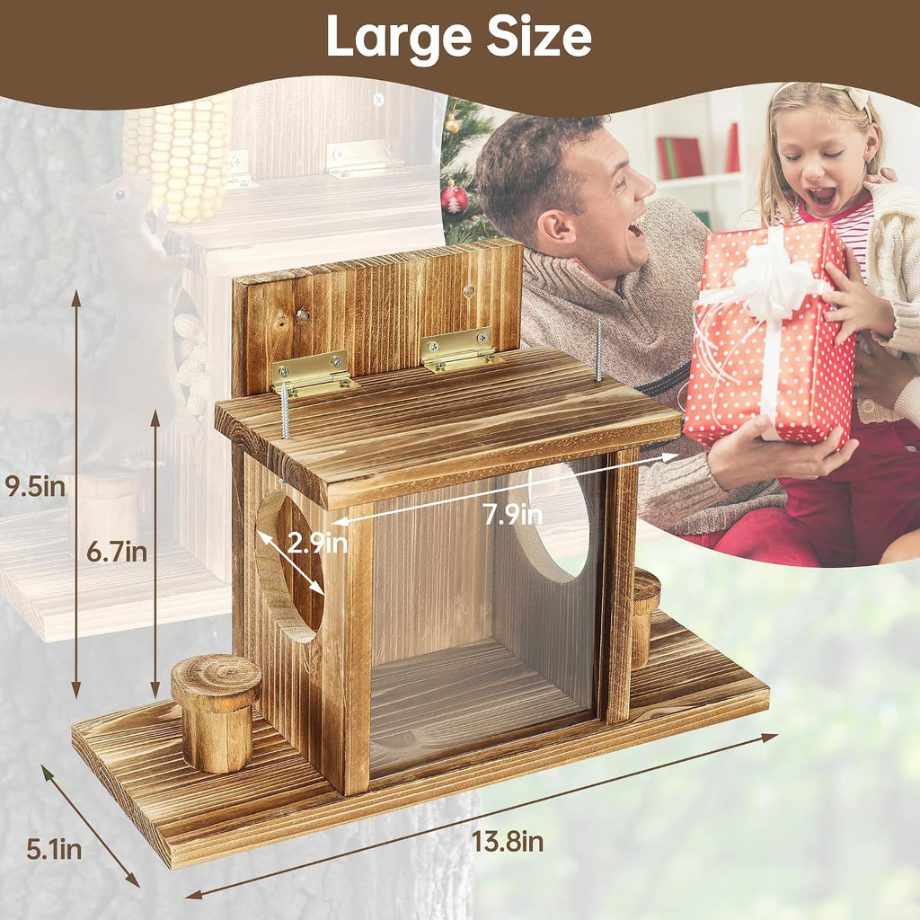 Carbonized Squirrel Feeders for Outside, Funny Chipmunk Feeder