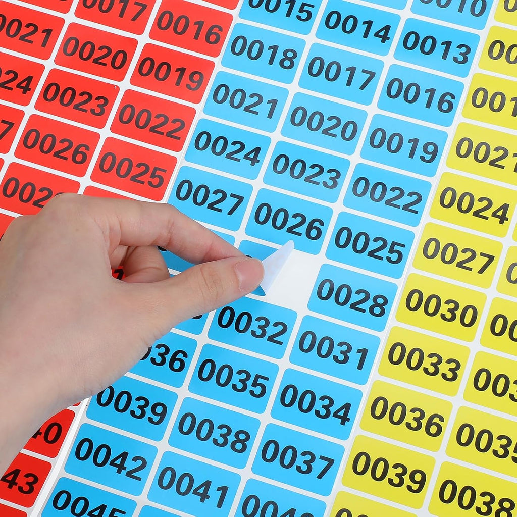 4 Rolls Inventory Numbered Stickers 1-1000, 30x20mm Inventory Stickers Consecutively Number Labels Self-Adhesive