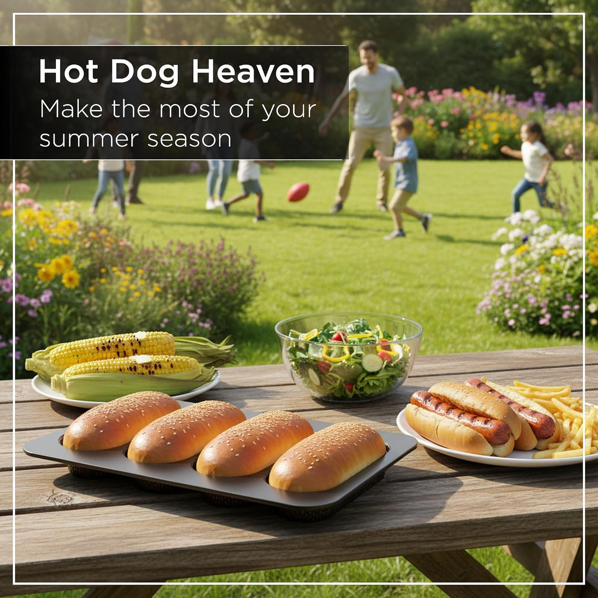 Perforated Hot Dog Bun Baking Pan - Nonstick Bread Mold