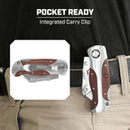 12115 Folding Utility Knife with Premium Hardwood Handle Design