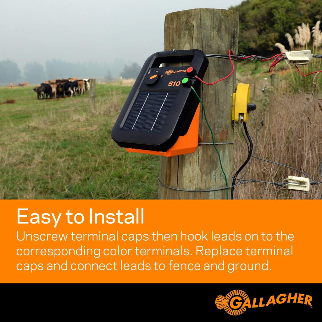 Fence Charger Leadset | Energizer Output Lead Set | Electric Fence Energizer Accessory with Red & Green Alligator