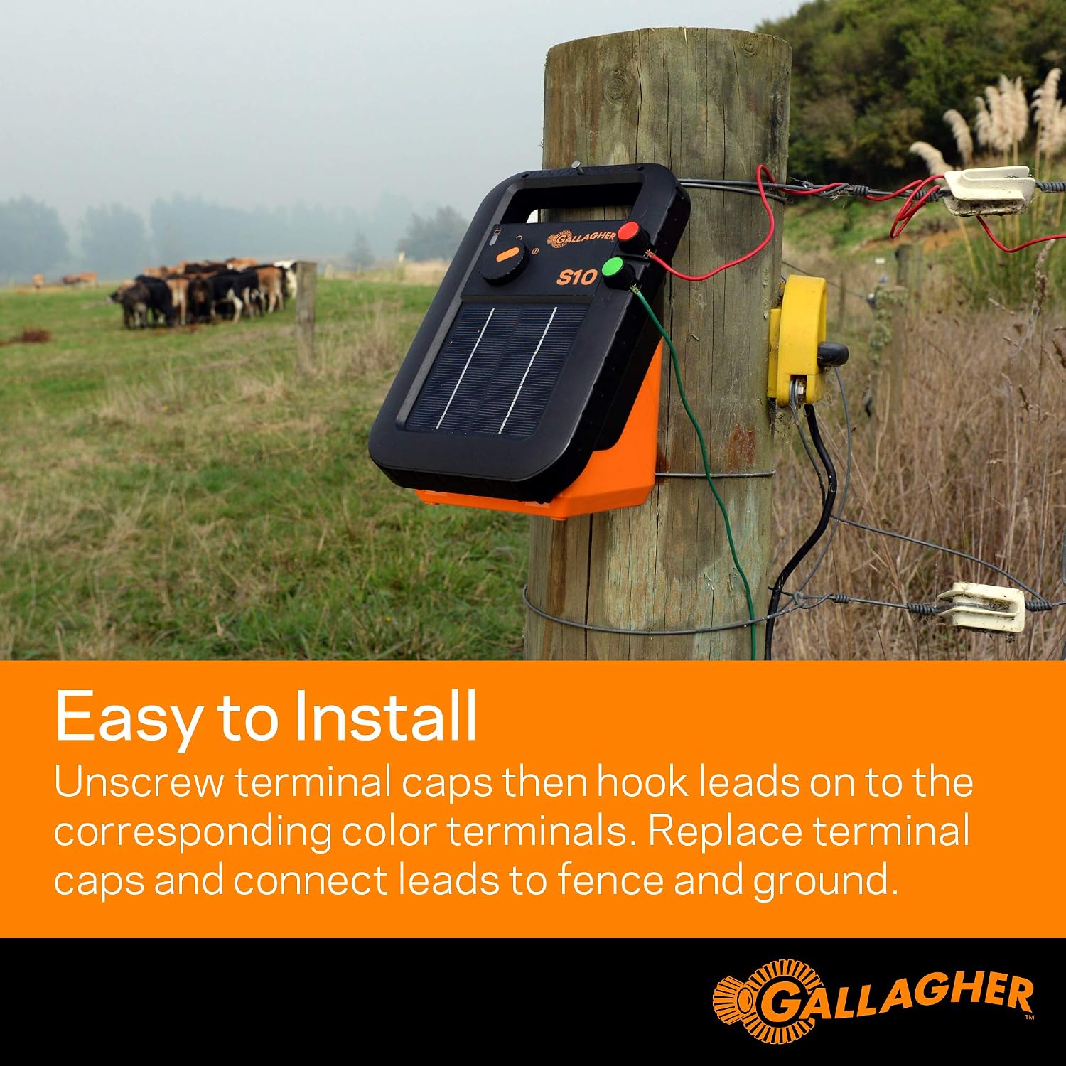 Fence Charger Leadset | Energizer Output Lead Set | Electric Fence Energizer Accessory with Red & Green Alligator