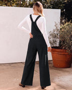 Corduroy Overalls for Women Baggy Wide Leg Bib Overall Jumpsuit