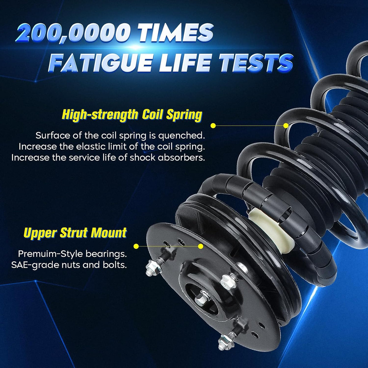 Front Strut Shock Assembly w/Coil Spring Compatible with Saturn Vue 2002-2007, Replace 172217 172218, Left & Right, 2PCS