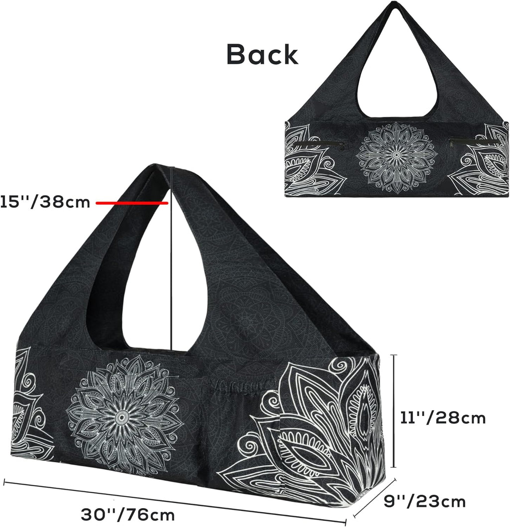 Yoga Mat Bag - Large Yoga Bag with Yoga Mat Strap, Zipper and Pockets - Yoga Bags and Carriers Fits All Your Stuff