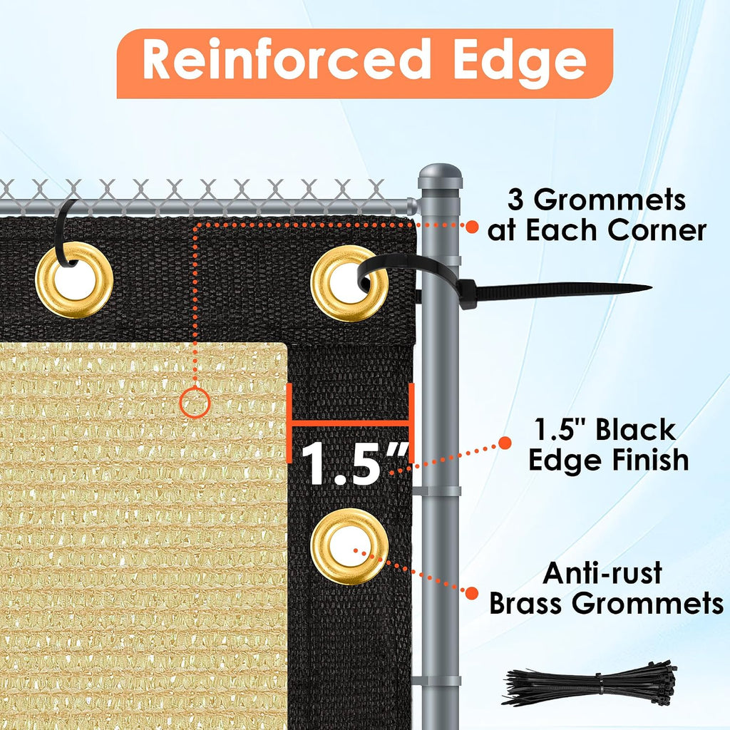 iCover 6x50ft Privacy Screen Fence, Outdoor Fencing Panels, Garden Windscreen Mesh Shade Sail Net Barrier, Fence