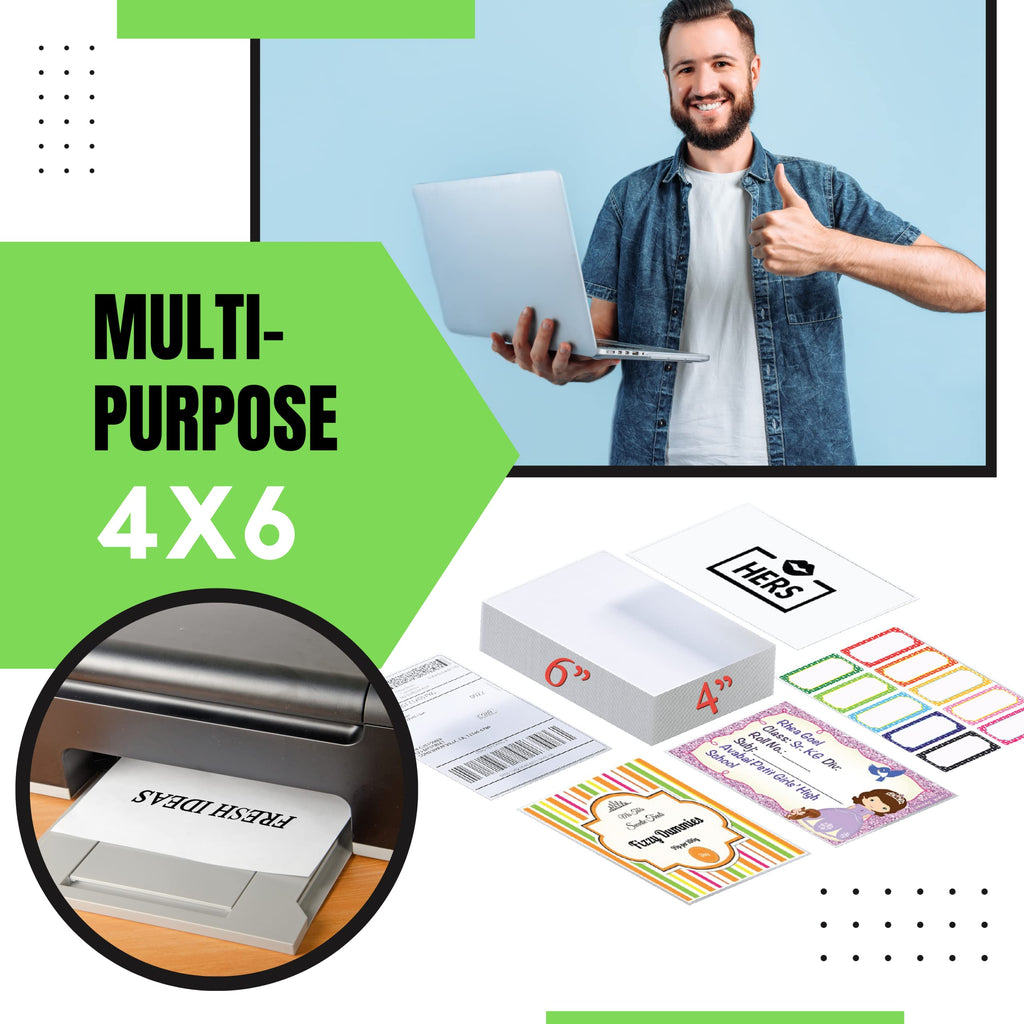 Pre-Cut 4x6 Shipping Labels | Work on Most Inkjet and Laser Printers | Just Load & Print | USPS UPS FedEx for Home