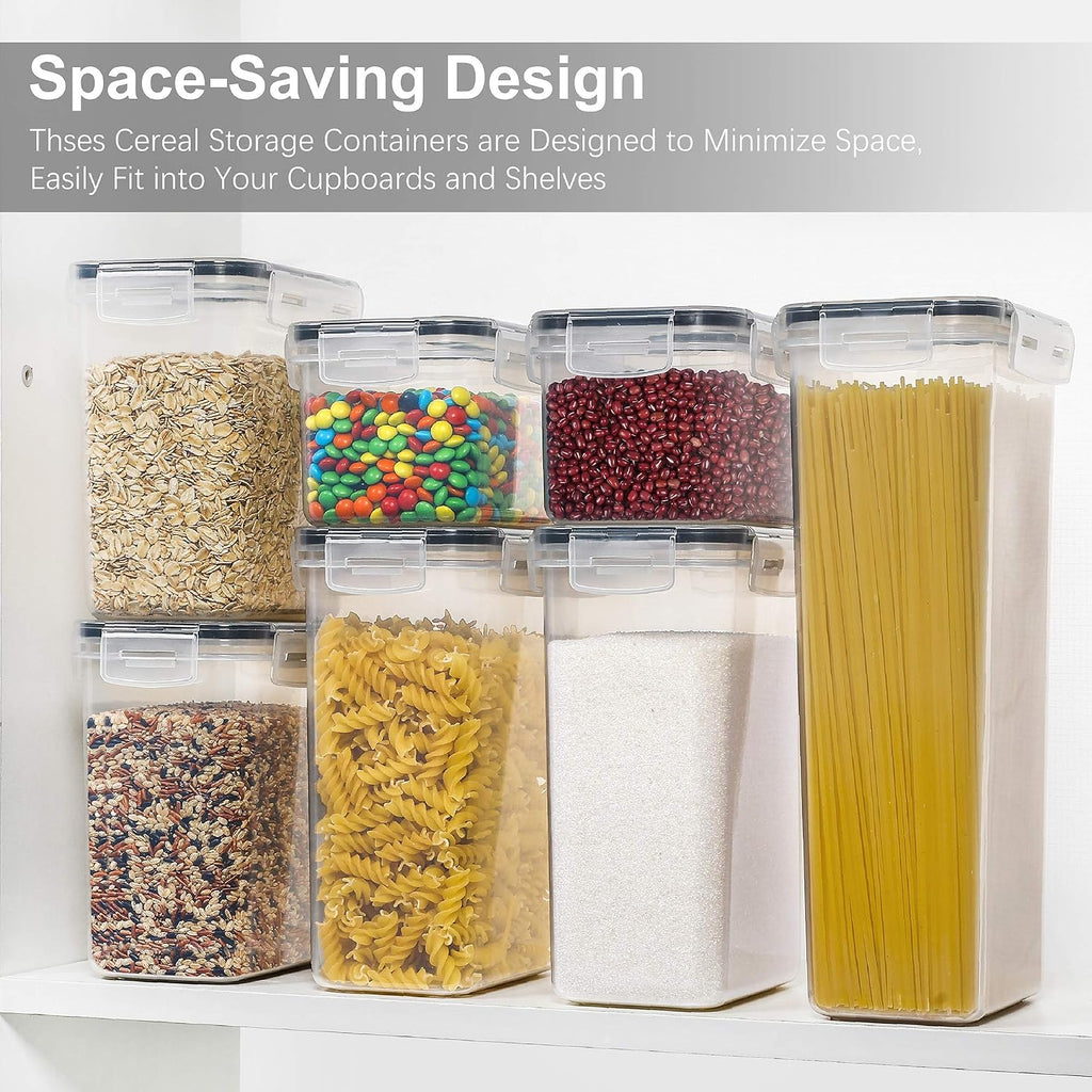 Airtight Food Storage Containers with Lids, 7 PCS BPA Free Kitchen Canisters for Spaghetti, Pasta, Dry Food, Flour