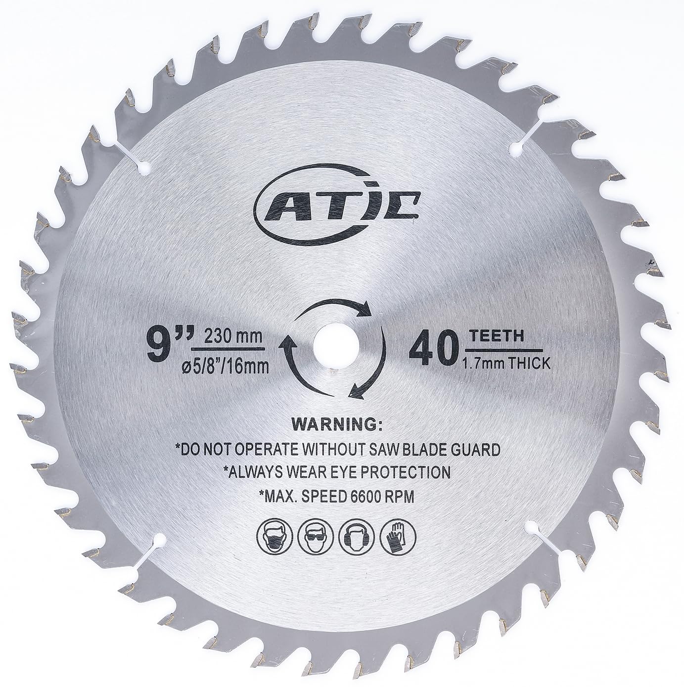 9" 40 Tooth Carbide Tip General Purpose Wood Cutting Circular Saw Blade with 5/8" Arbor (2 Pack)