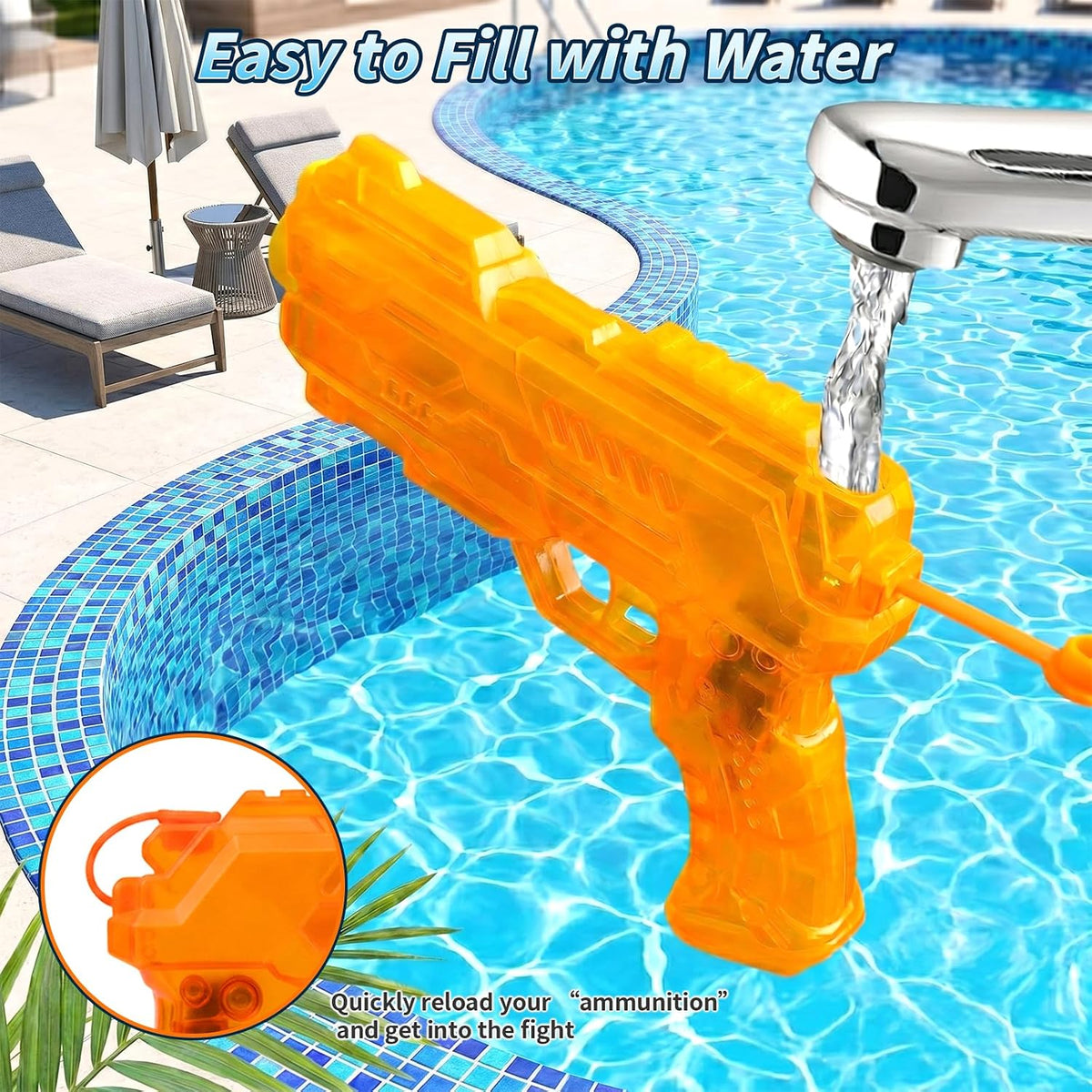 2IN1 Water Guns for Kids Adults 318/180CC Water Gun, Super Soaker Water Gun Squirt Gun for Boys Girls, High Capacity