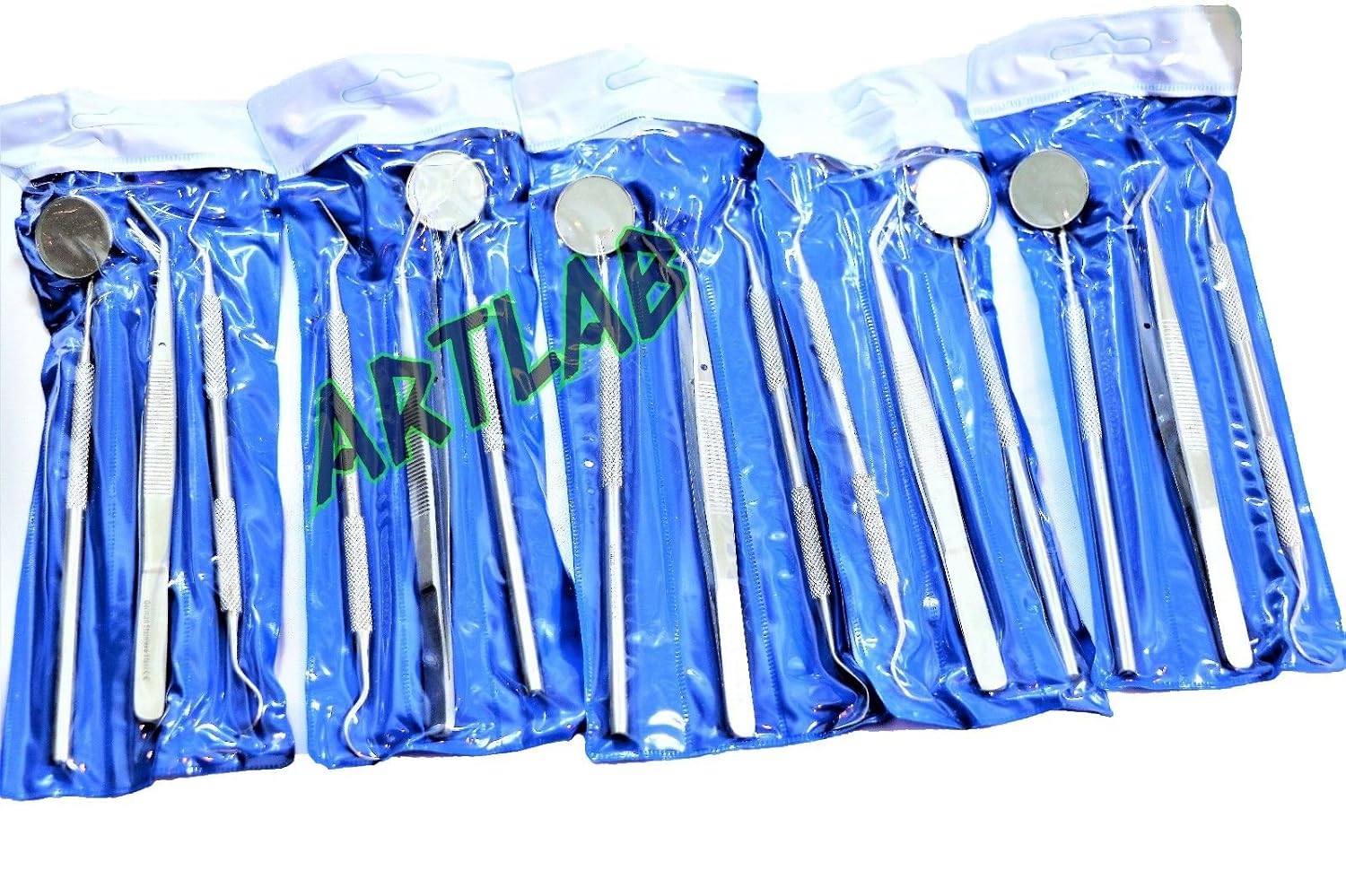 5 German Basic Dental Sets Explorer Probe Plus Dental Mirror Plus College Cotton PLIER CYNAMED