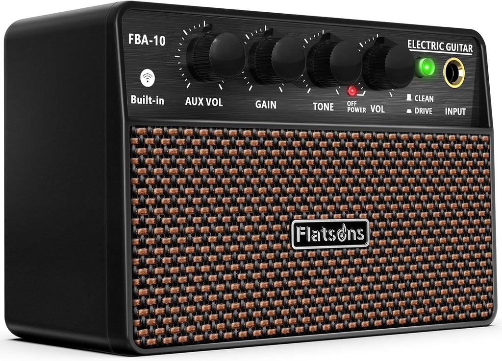 10W Mini Guitar Amp,Rechargeable Electric Guitar Amplifier | with Clean/Drive Channel,6H Working,3.5mm headphone jack