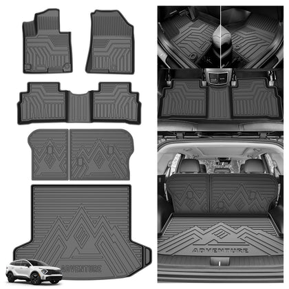 for Kia Sportage Floor Mats 2023-2026 All-Weather Full Set Custom Fit TPE Liners Back Seat Protector Cargo Liner