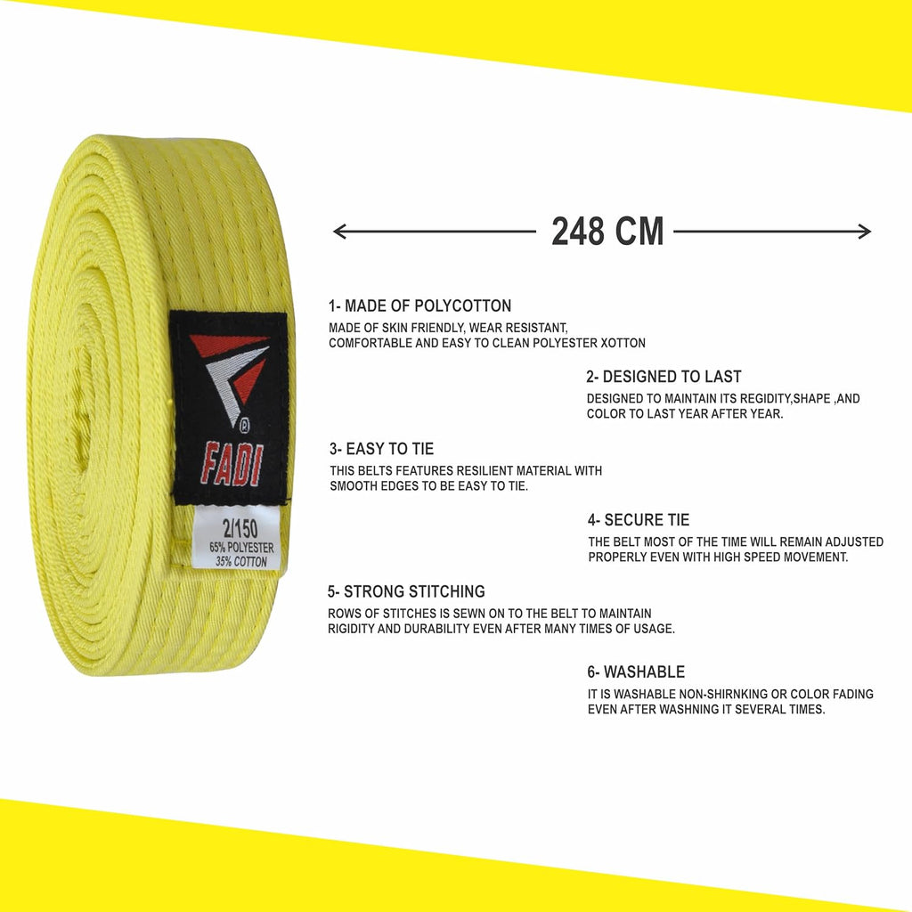Martial Arts Belt for Karate, Judo, Aikido and Taekwondo - Durable Cotton-Polyester Blend for Adults and Kids