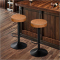 Tall Bar Stools Set of 2, Microfiber Leather Bar Height Stools