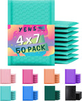 Teal Poly Bubble Mailers 4x8 50 Pack Usable 4x7