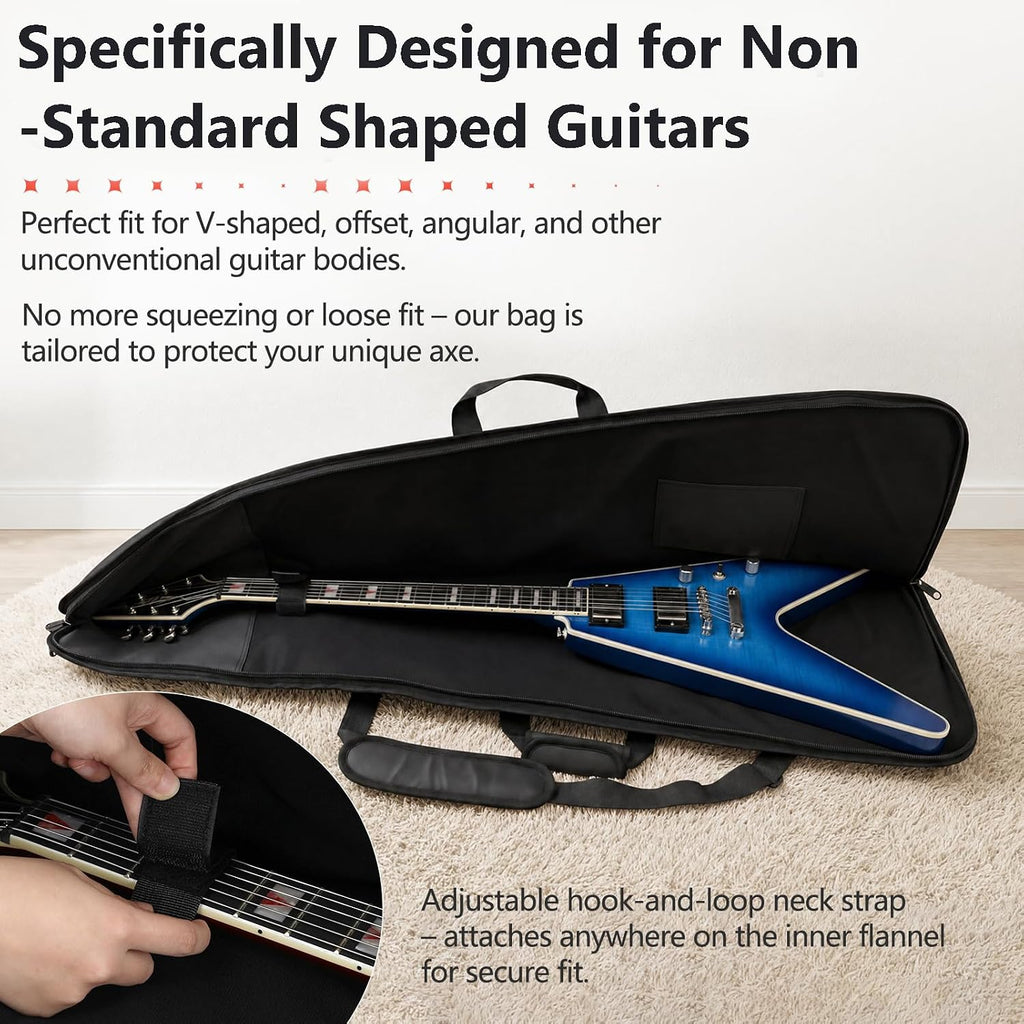 Electric Guitar Gig Bag 0.6" Thick Foam Padded Water-Resistant | Padding Adjustable Backpack Straps Soft Case Fits