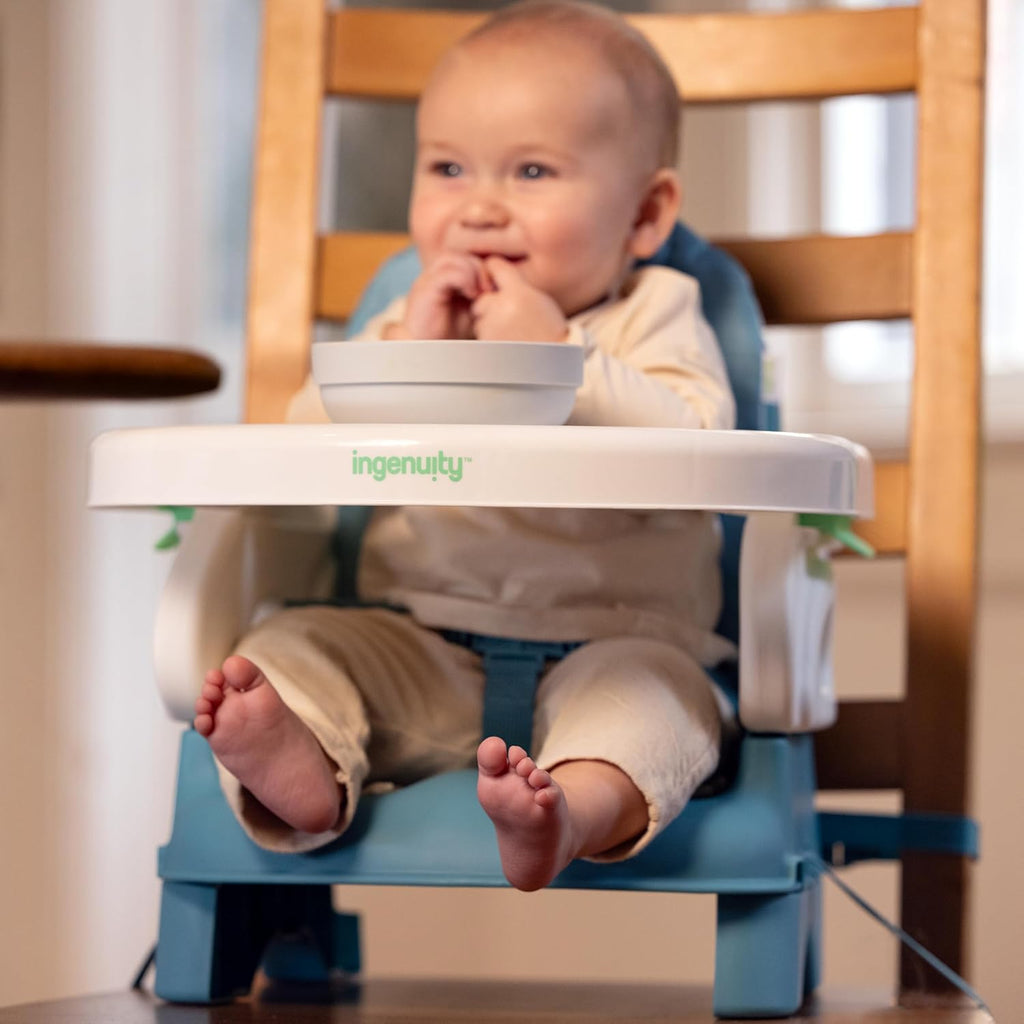 Deluxe Comfort Booster Seat for Kitchen Chair, Compact Fold, Portable, Lightweight, Toddler Booster Seat for Dining