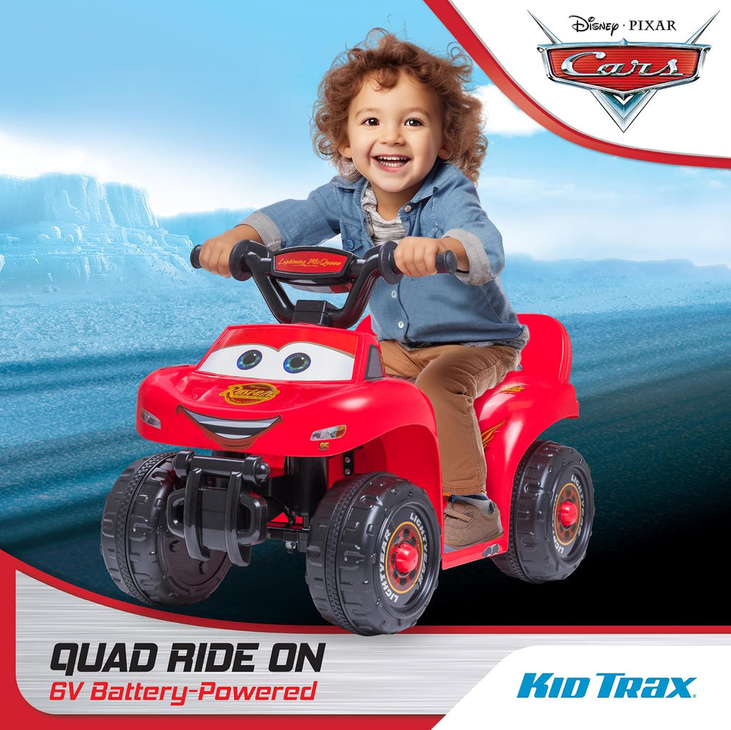 Toddler Disney Cars Quad Ride On Toy, Kids 1.5-3 Years Old, 6 Volt Battery and Charger Included, Max Weight 45 lbs