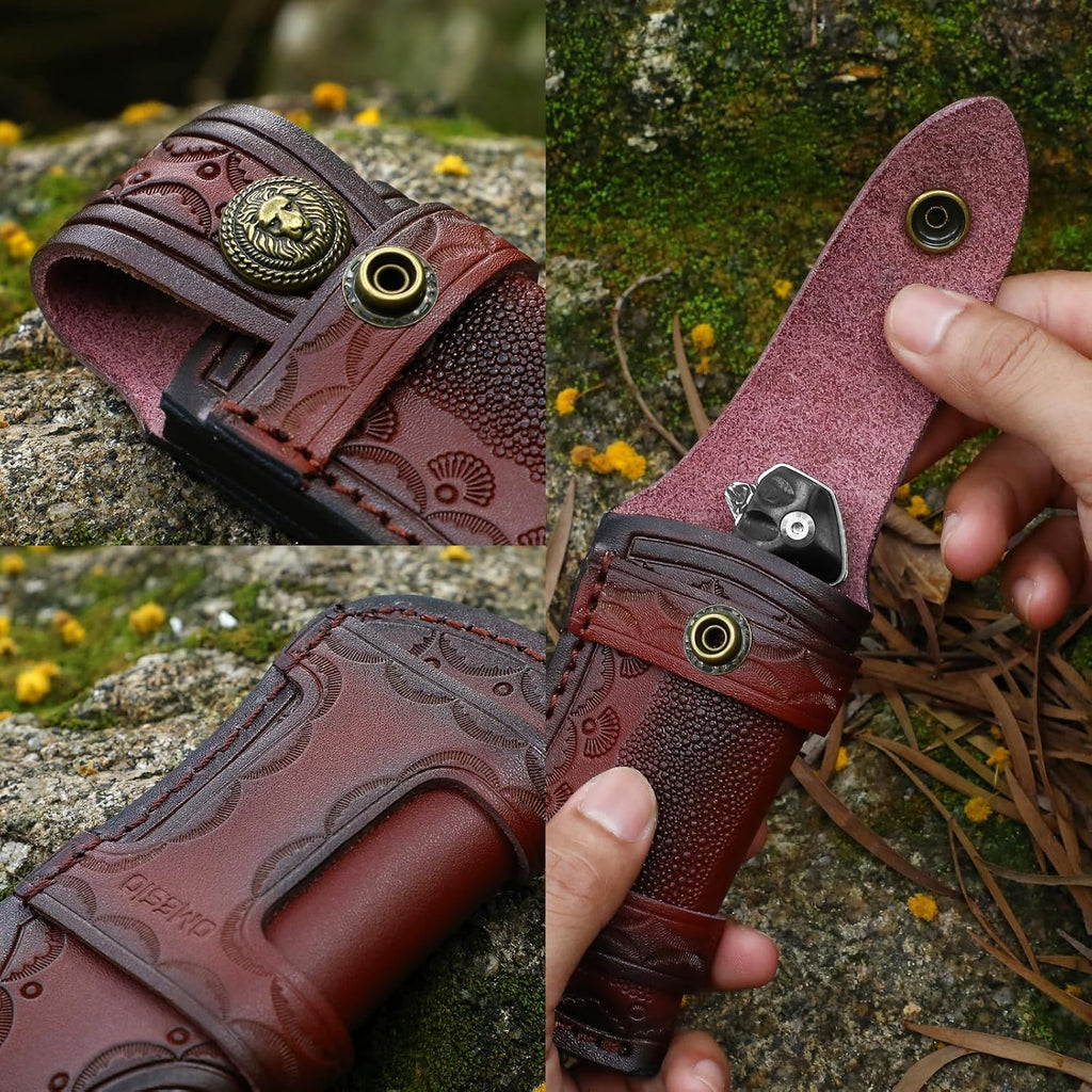 Pocket Knife Sheath (M), 4.53" Folding Knife Sheath for Folding Knife, Leather Knife Sheath Case, Horizontal Knife