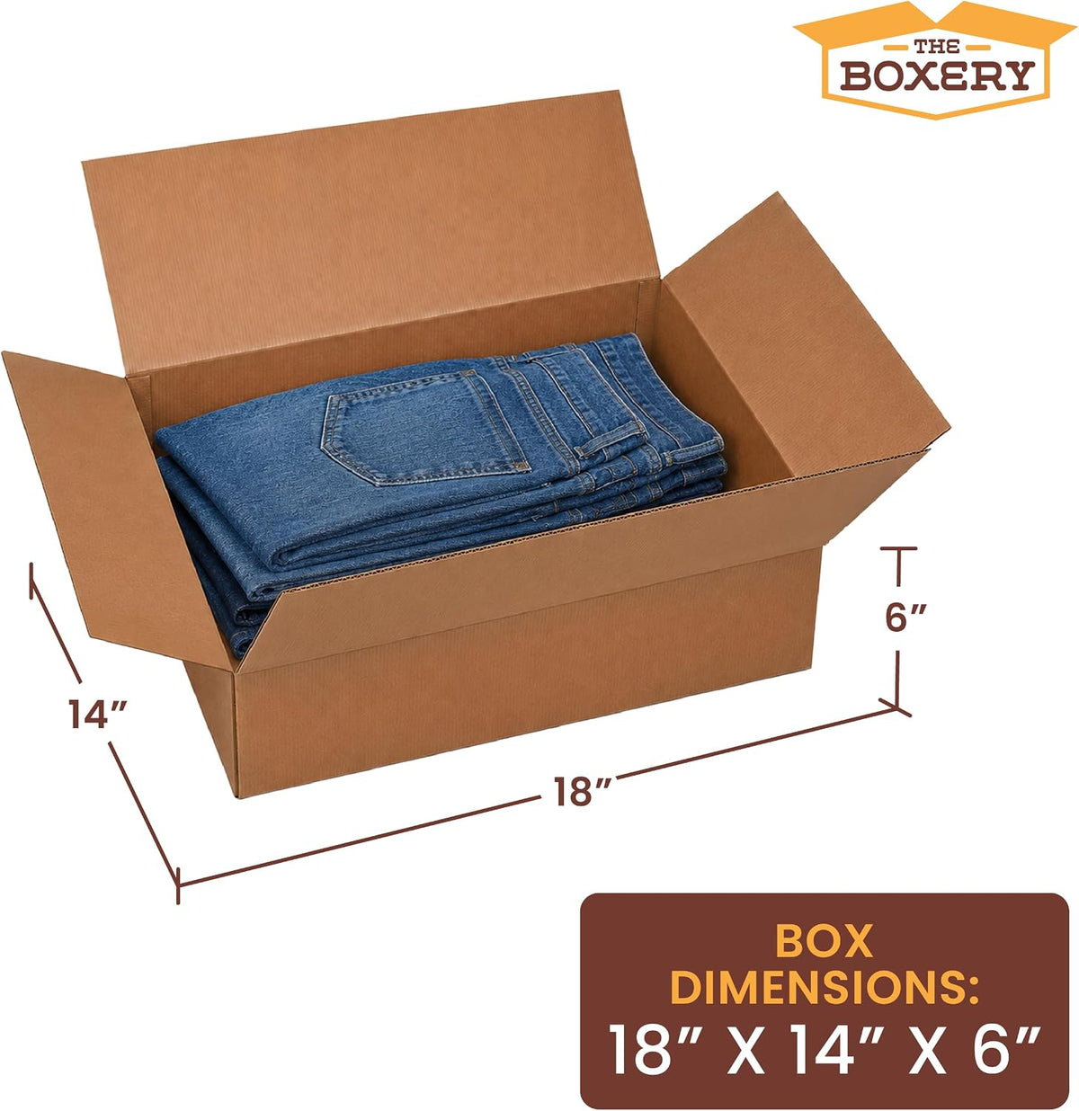 18"x14"x6" Corrugated Shipping Boxes 25-Pack
