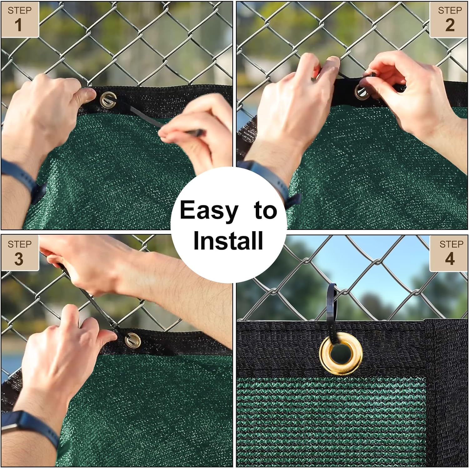 Privacy Screen Fence 6' x 50' Commercial Shade Cover with Brass Grommets Heavy Duty Perfect for Outdoor Back