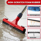 Floor Squeegee with 2 Replaceable Heads and Extendable 62" Long Handle