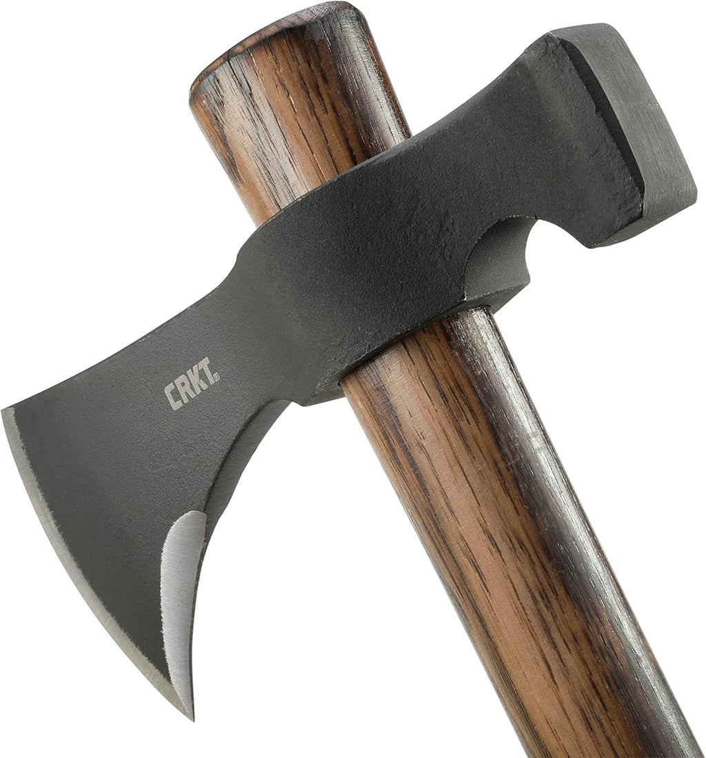 Black Woods Chogan T-Hawk Outdoor Survival Tomahawk: 1055 Carbon Steel Plain Edge Blade, Tennessee Hickory Handle
