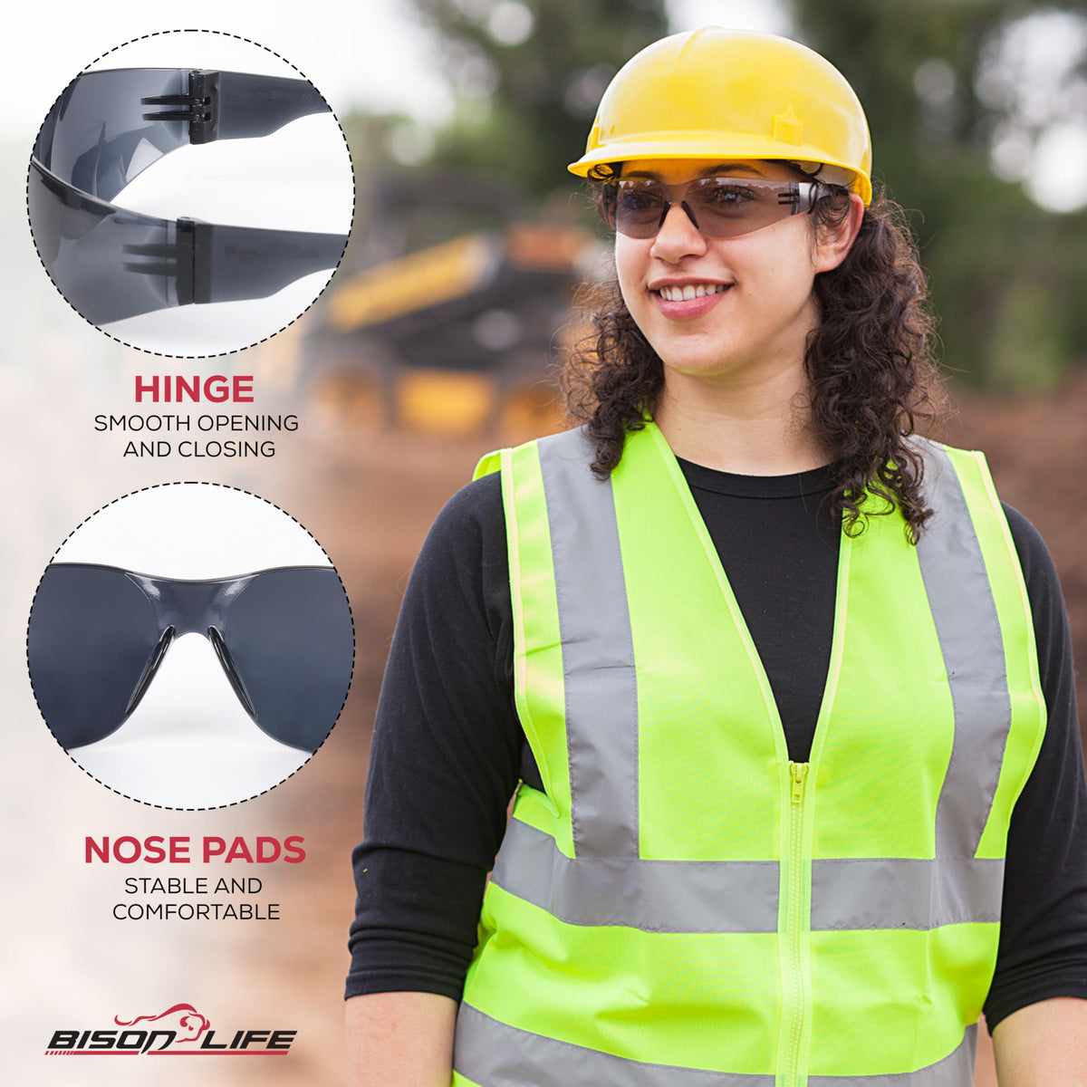 Black Safety Glasses for Men & Women, Bulk, ANSI Z87.1, 12 Pack