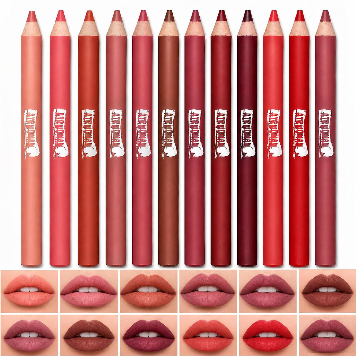 12 Colors Lip Liner Pencil Set (01-12 PCS)
