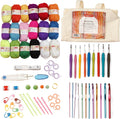 Crochet Kit for Beginners – 85 Piece Beginner Crochet Kit for Adults & Kids with Yarn, Hooks, Accessories & Bonus