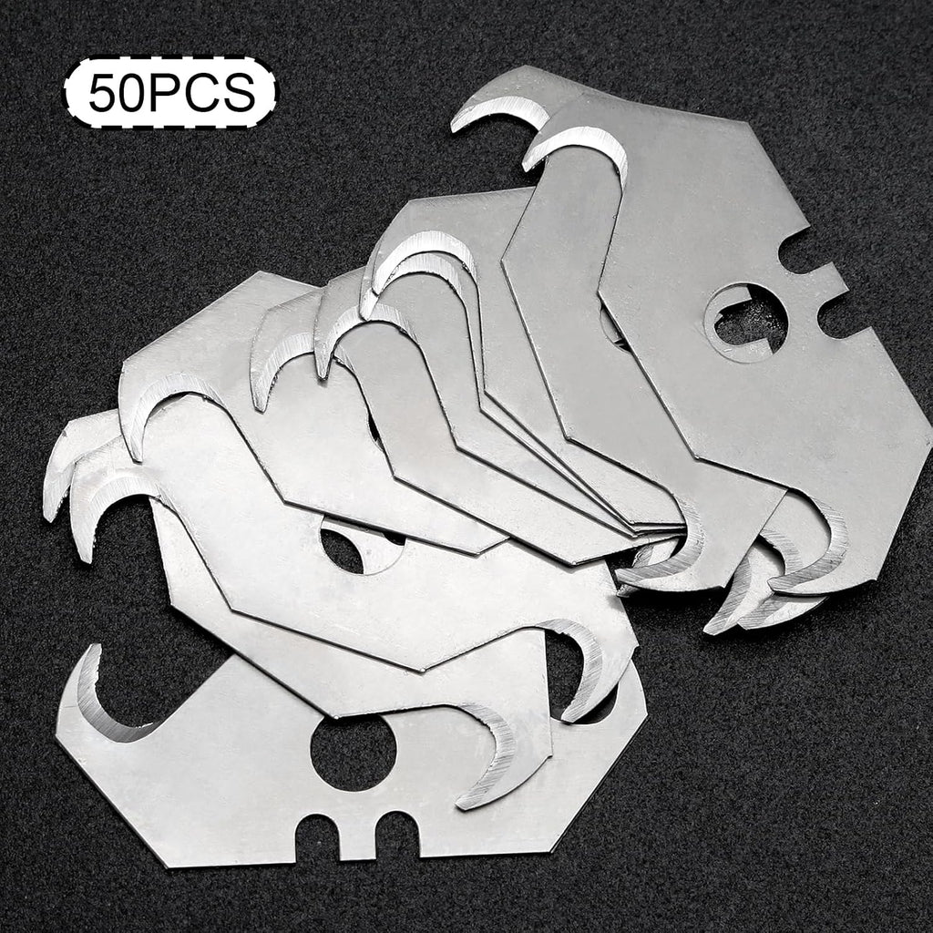 Utility Knife Hook Blades, 50 Pcs, SK5 Steel