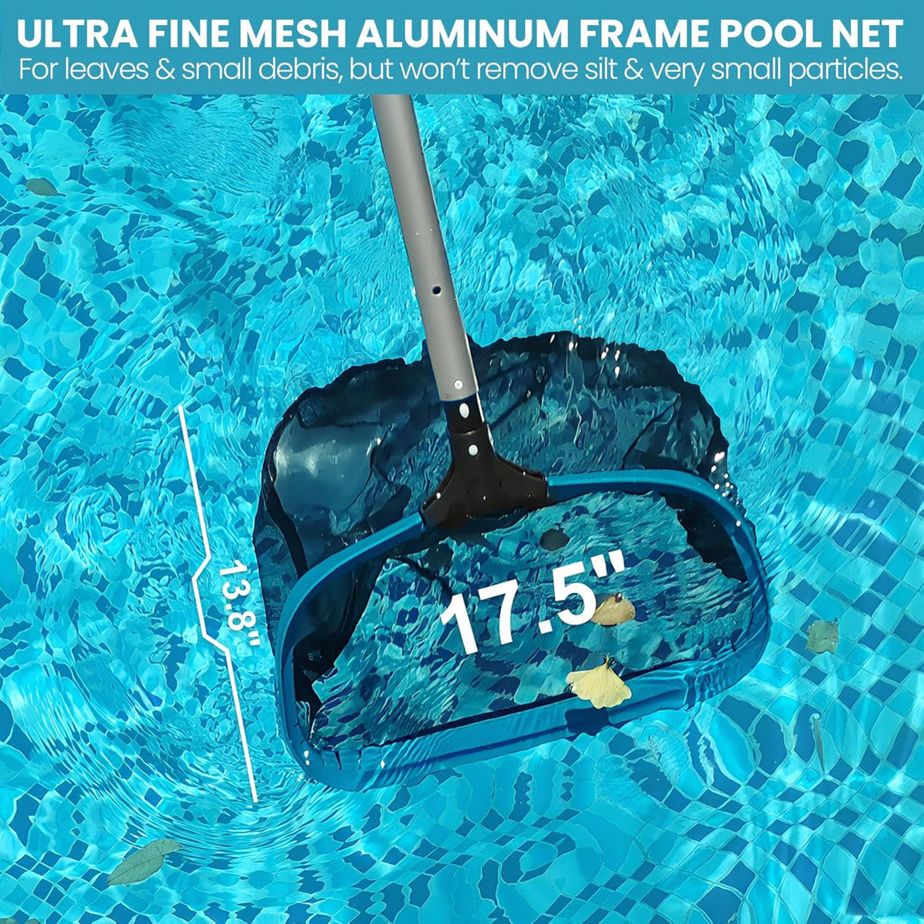 Deluxe Swimming Pool Cleaning Kit Including Pool Net and Vacuum Head, Pool Brush with 13Ft Pole for Above Ground &