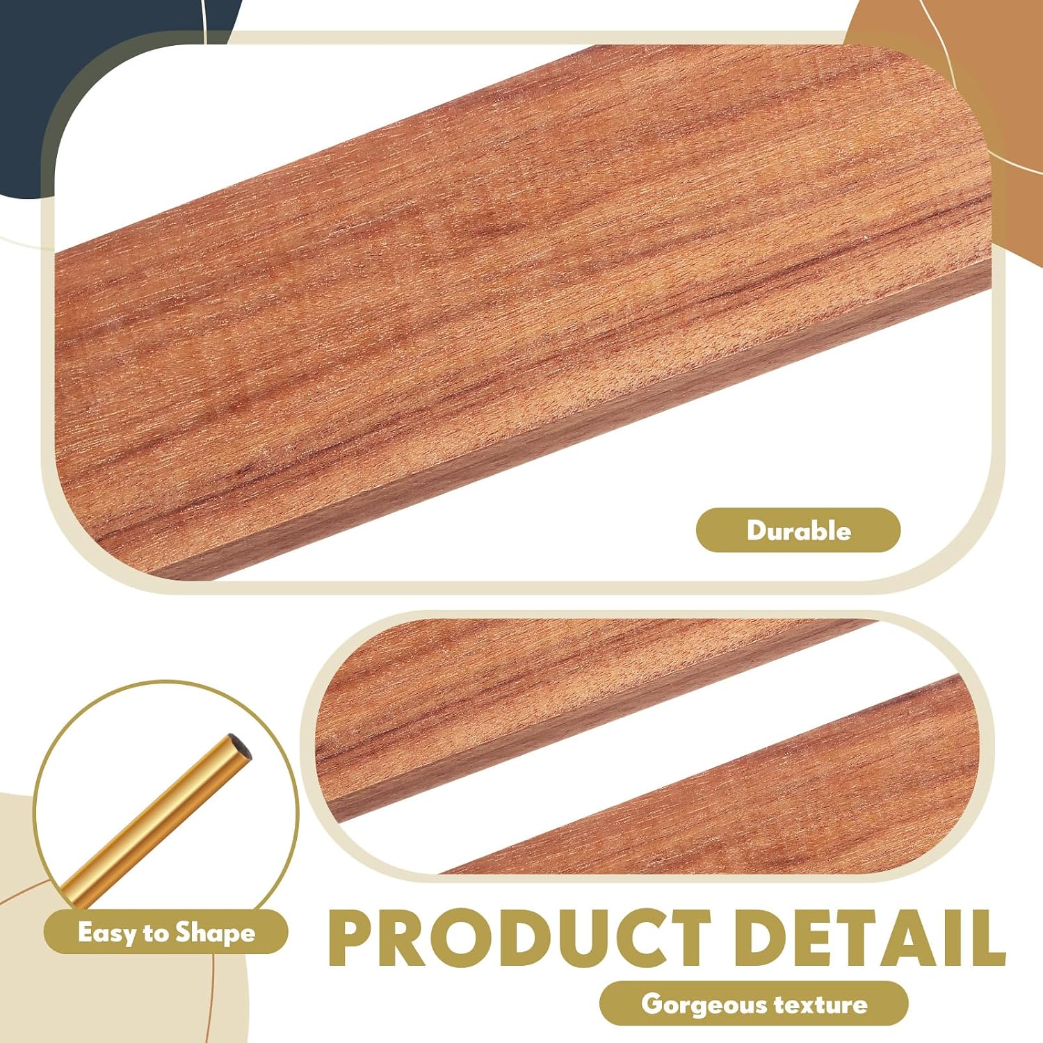 5 Pcs 3mm Brass Rod with 4 Pcs Ironwood Knife Handle Scales for Knifes Making DIY Craft, Knife Handle Pins with