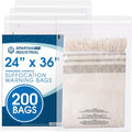 24" X 36" (200 Count) Self Seal Clear Poly Bags with Suffocation Warning
