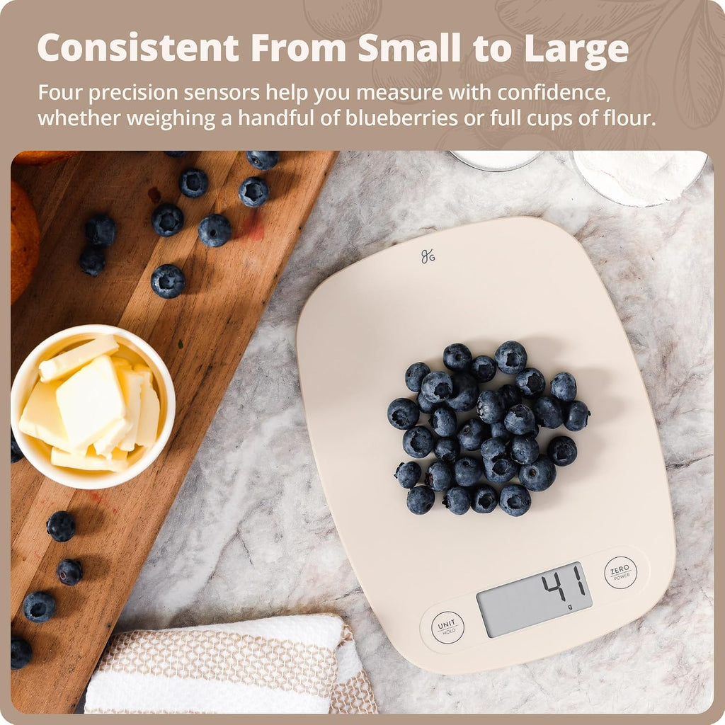 Food Scale, Slim & Compact Build, 1g Precision (Birch White)