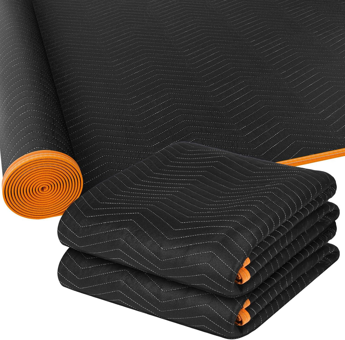 2 Pcs 80'' x 144'' Extra Large Moving Blankets, Black Quilted