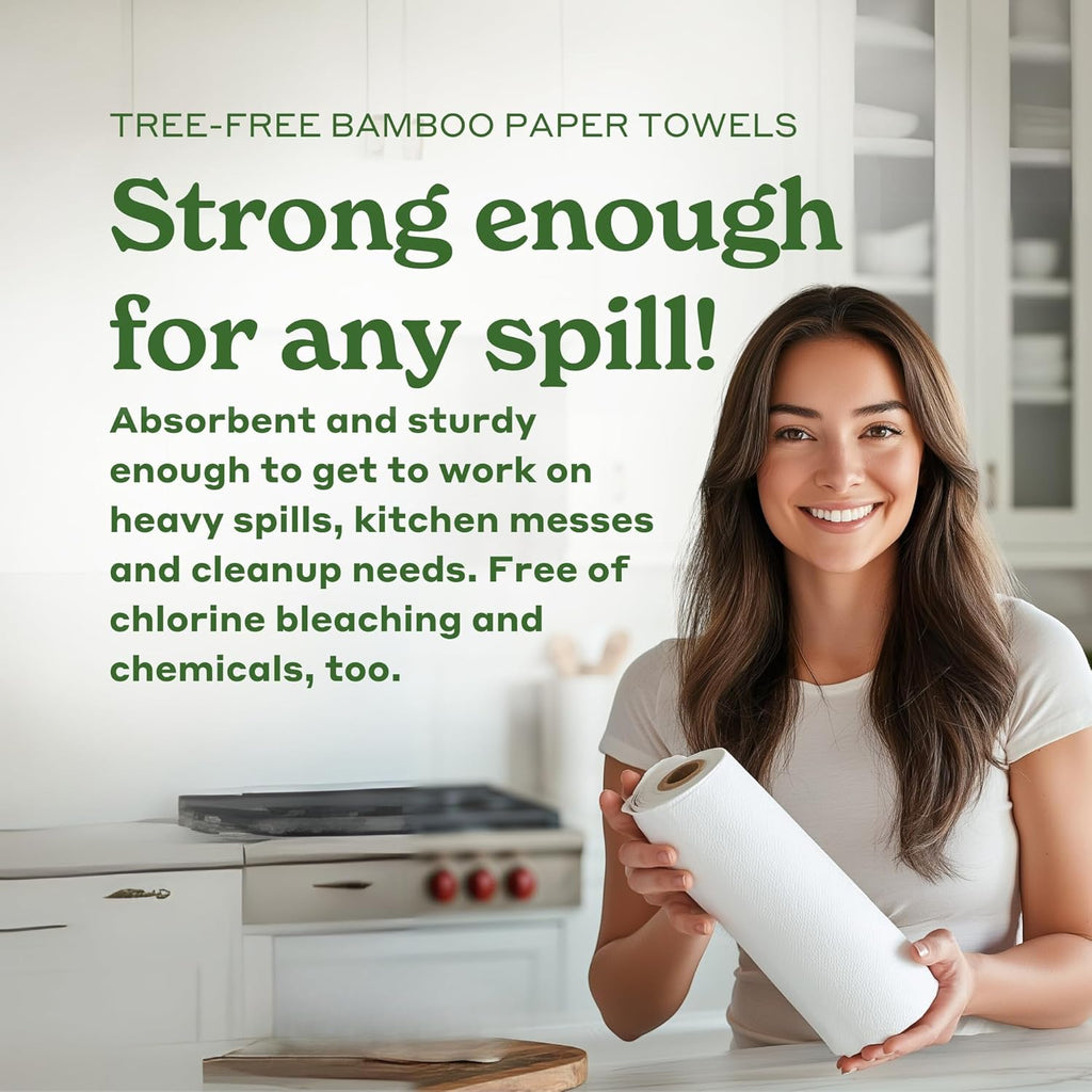Tree Free Paper Towels, Sustainable, Toxin Free, 8 Family Size Rolls