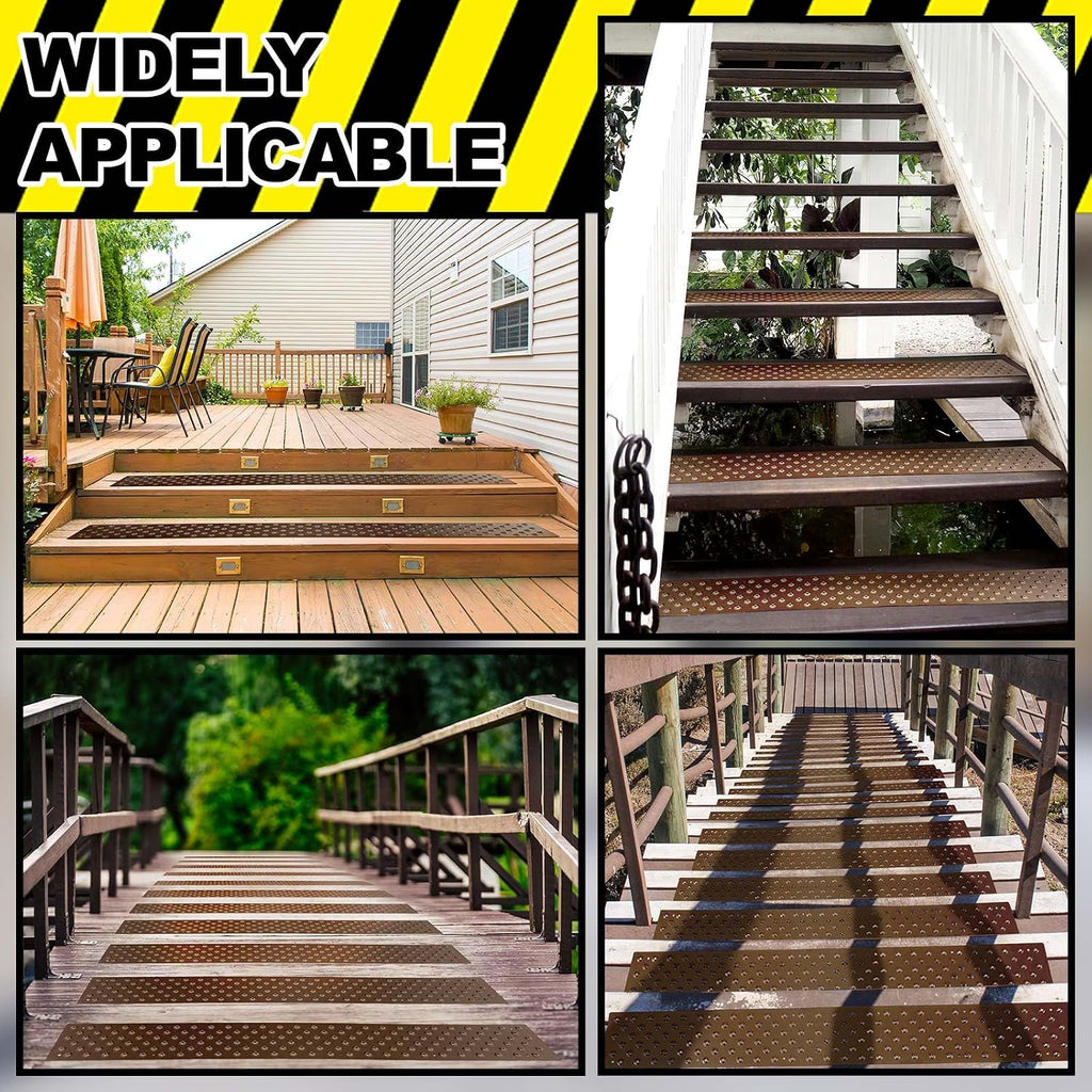 4 Pcs Aluminum Non Slip Stair Tread 30 x 3.75 Inch Metal Nosing