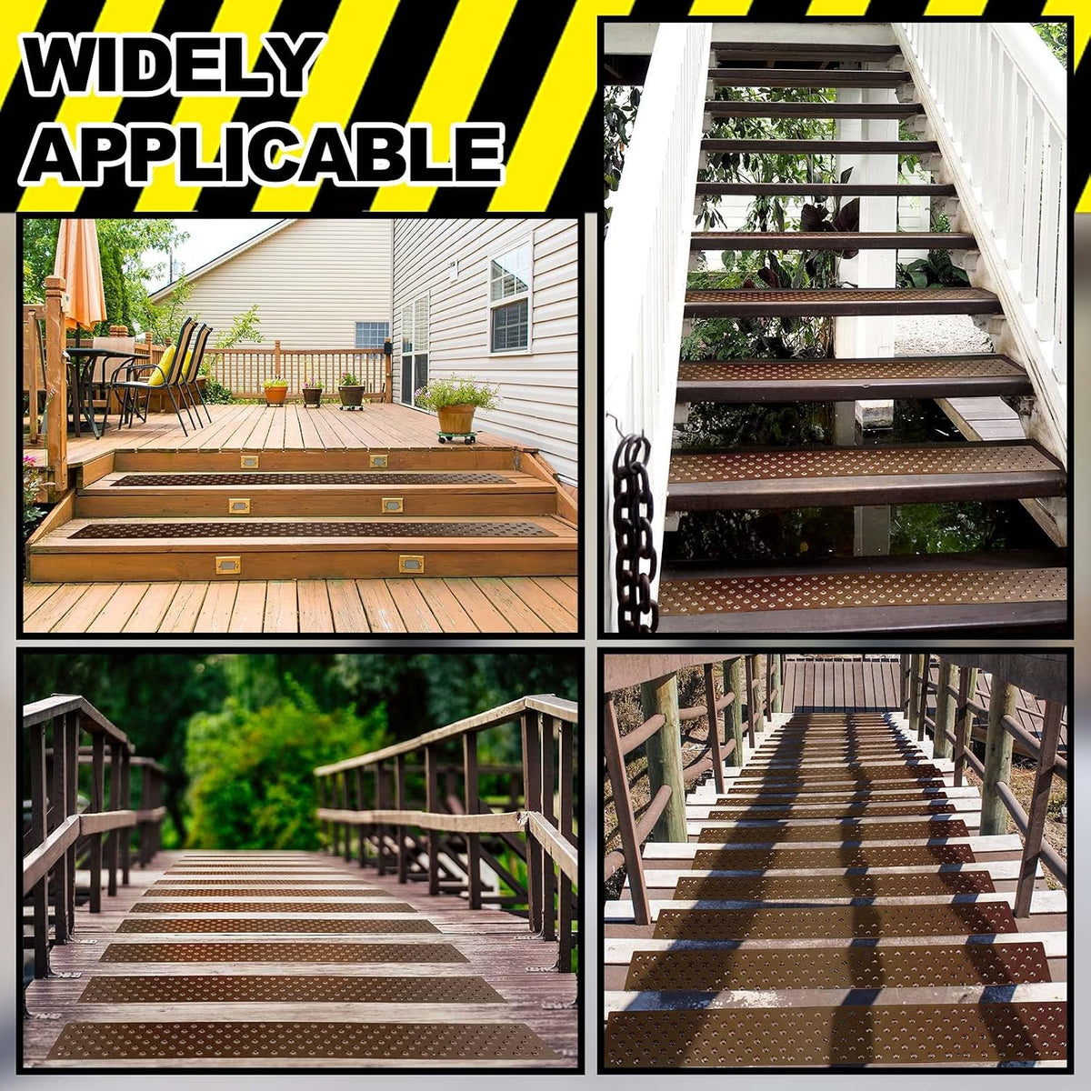 4 Pcs Aluminum Non Slip Stair Tread 30 x 3.75 Inch Metal Nosing