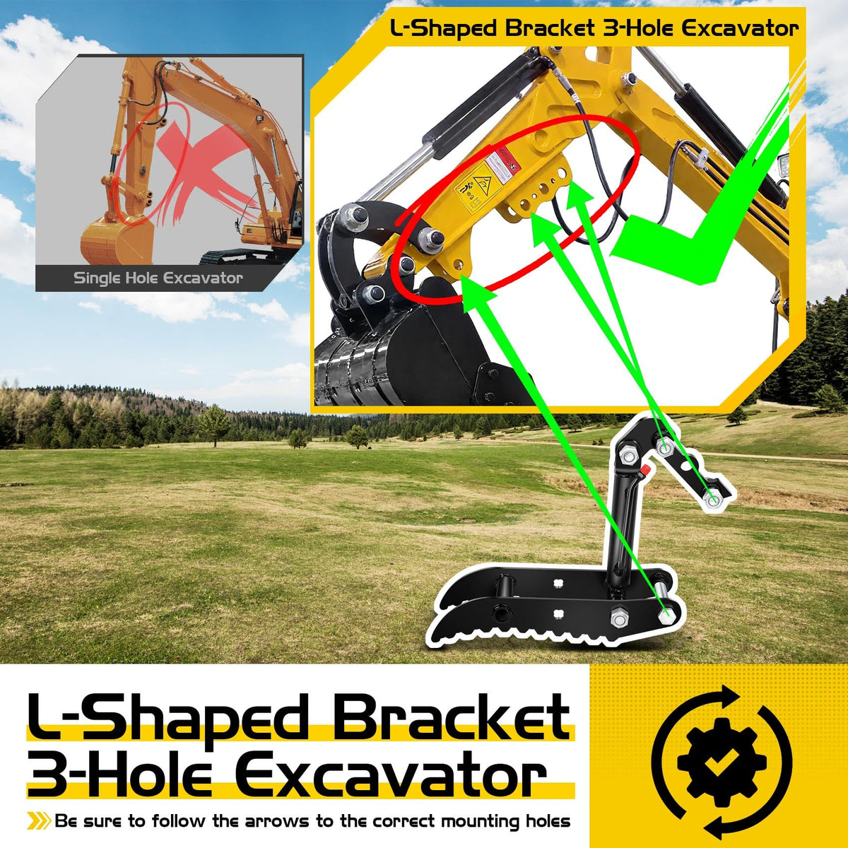 Mini Excavator Hydraulic Thumb for Typhon & AGT Excavators, 2Pcs L-Bracket