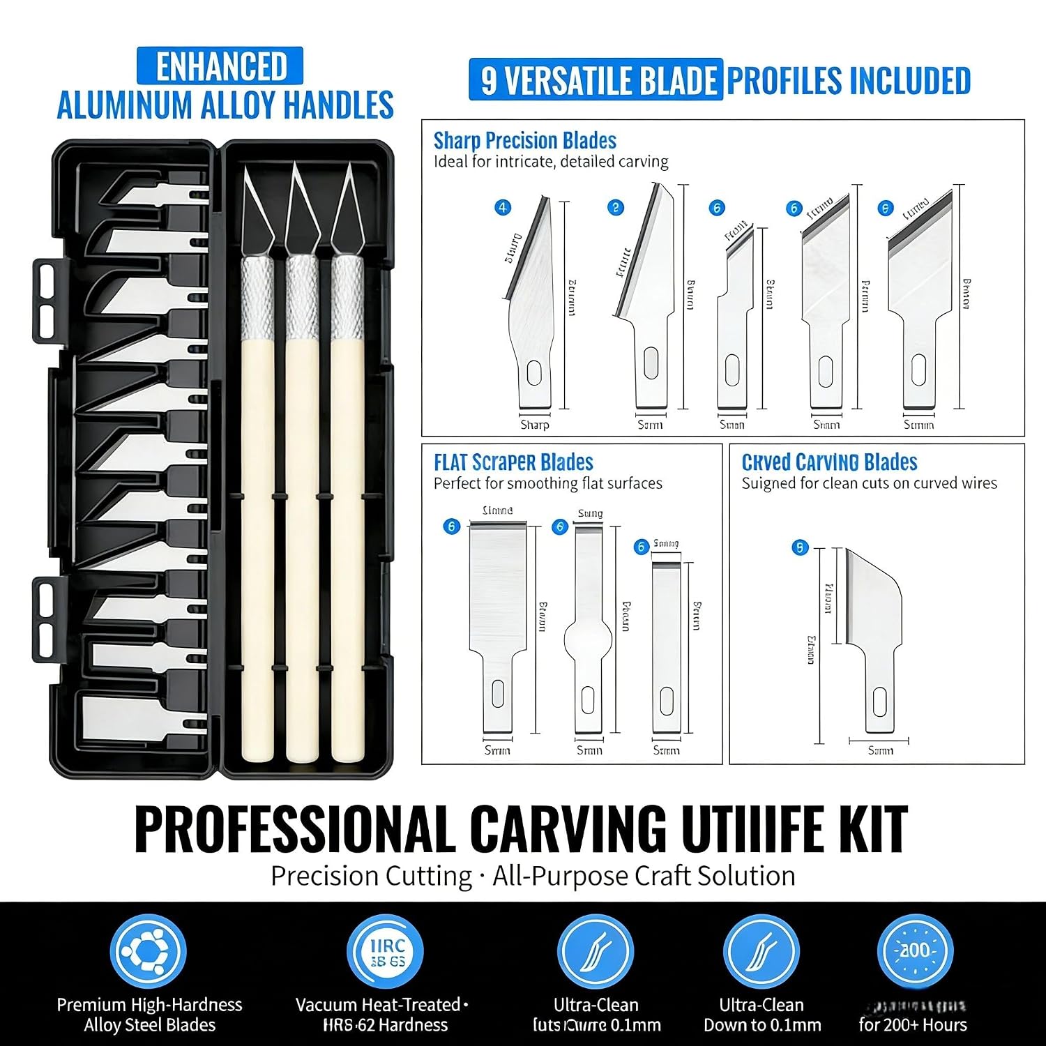 69-Piece 3D Printer Tool Kit with Deburring Tool, Flush Cutters, Needle File Set, Nozzle Cleaning Kit and Plastic